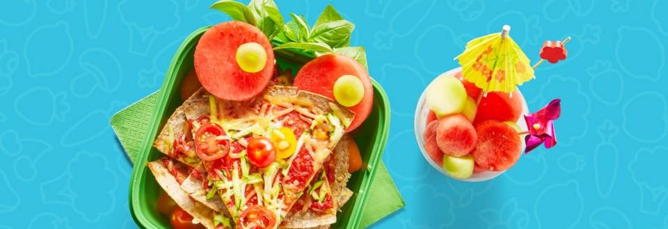 Volkoren wrap pizza Margherita met watermeloen