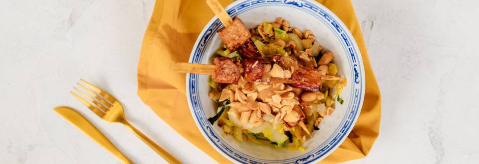 Groente bowl met tofu-saté